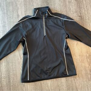 KJUS Midlayer Half-Zip Black Long Sleeve Fleece Pullover Size 40